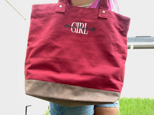 deep colored work tote that is perfect for everyday use and can be used as a gym tote bag, yoga tote bag 