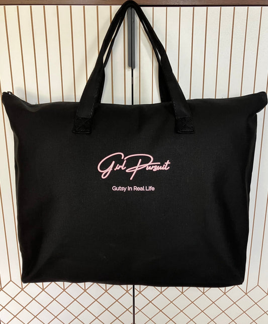 Everyday cotton canvas tote bag with zipper closure