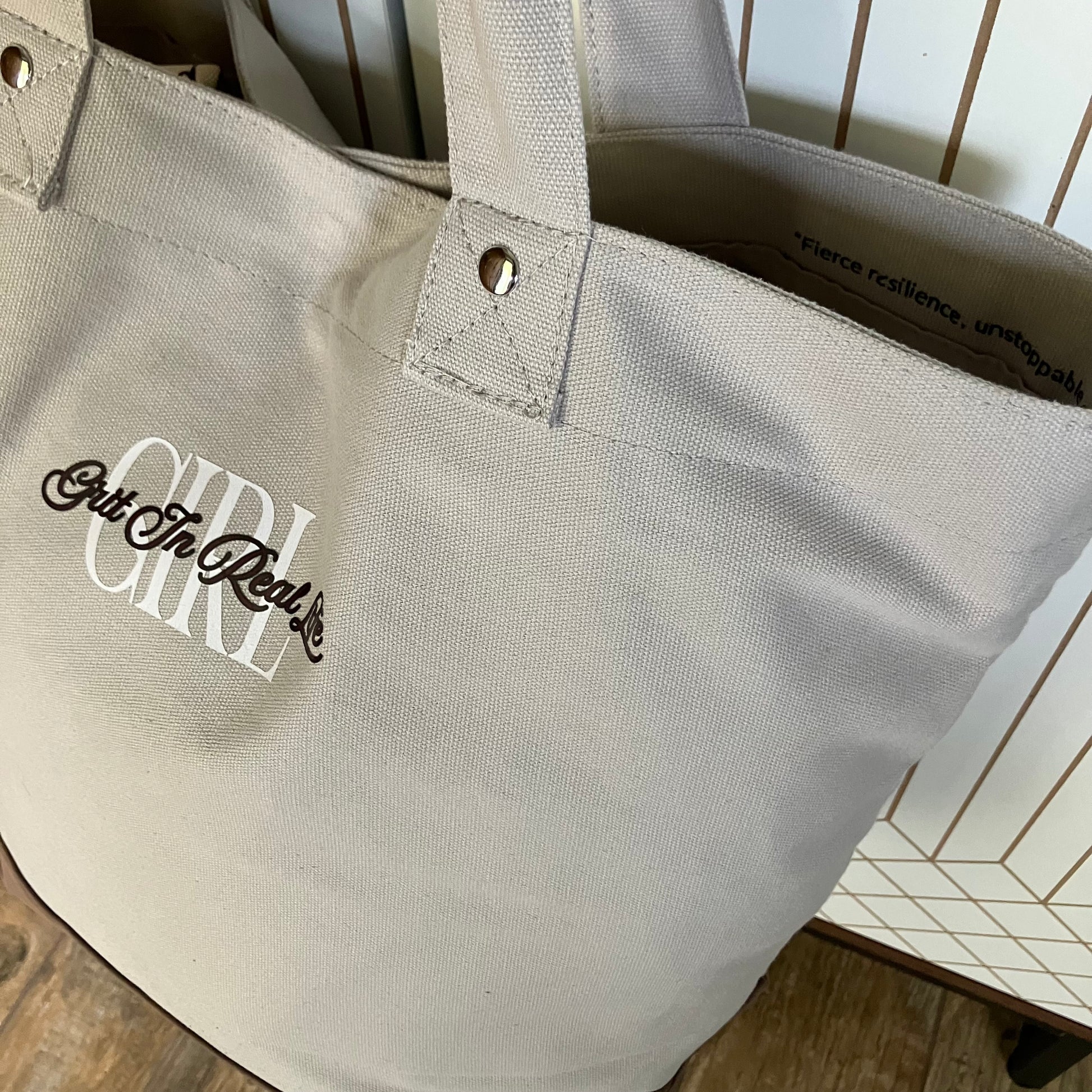 Luxe everyday tote with matte nickel accents and magnetic closure