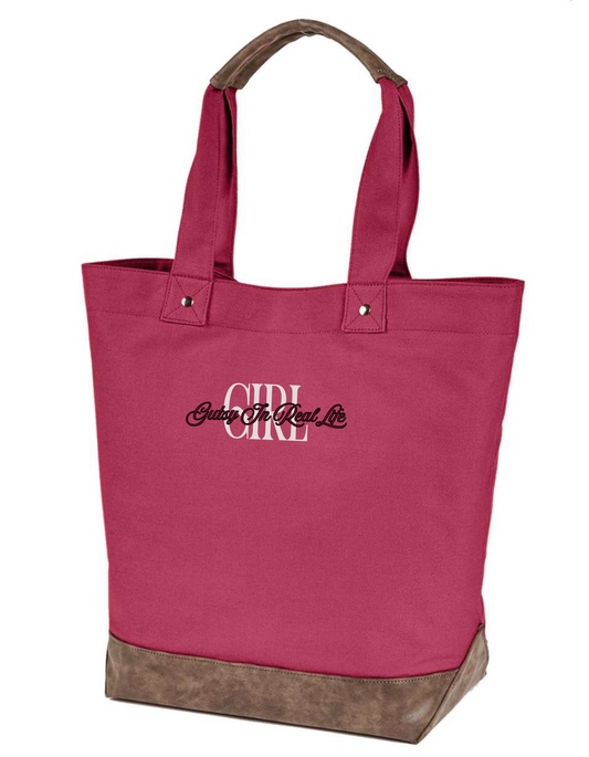 everyday work tote with matte nickel accents and magnetic closure